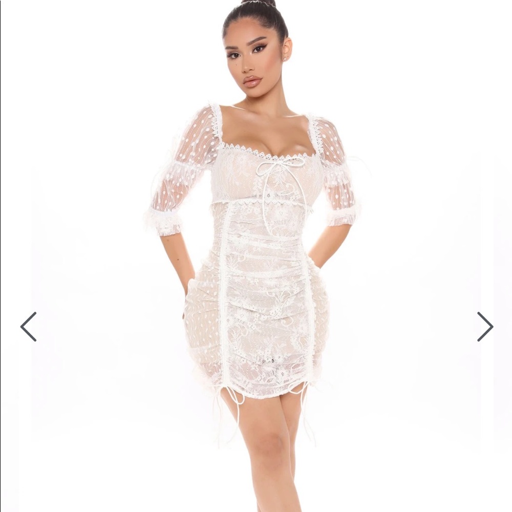 Fashion nova white mini dress nwt